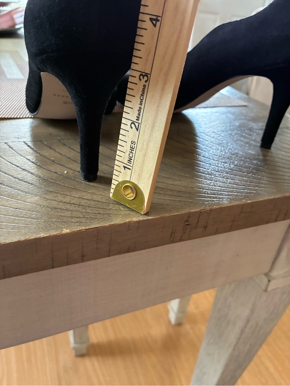Cole Haan Black Suede Pointed Pump with V-Cut - Picture 12 of 12